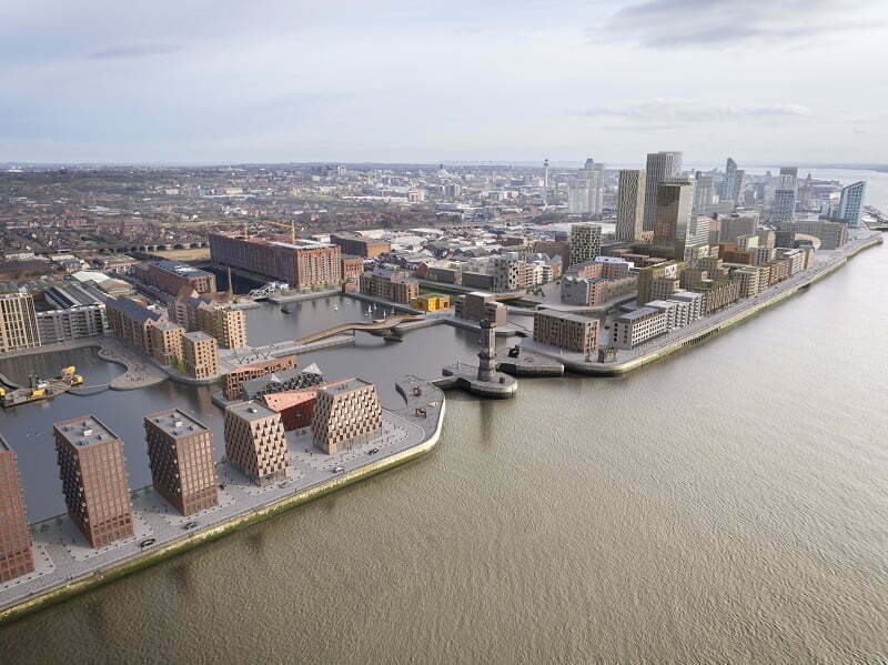 Liverpool Waters view of the northern docks