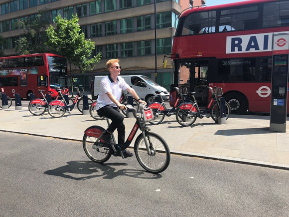 Someone on their bike