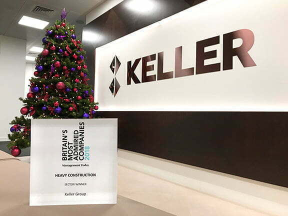 Keller named Britain’s Most Admired Company in Heavy Construction