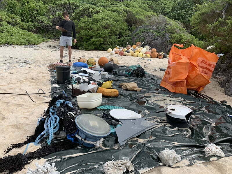 Waste on a beach