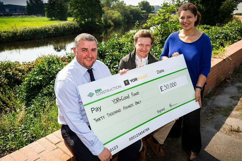 Yorkshire based contractor Esh Construction makes £30k donation to YORhub’s YOR4Good fund
