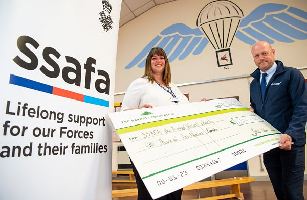 Armed Forces Charity Receives £1,500 Donation From Northamptonshire Homebuilder
