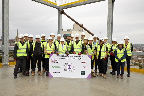 Topping Out At BAM’s City Campus Development For Sheffield Hallam University