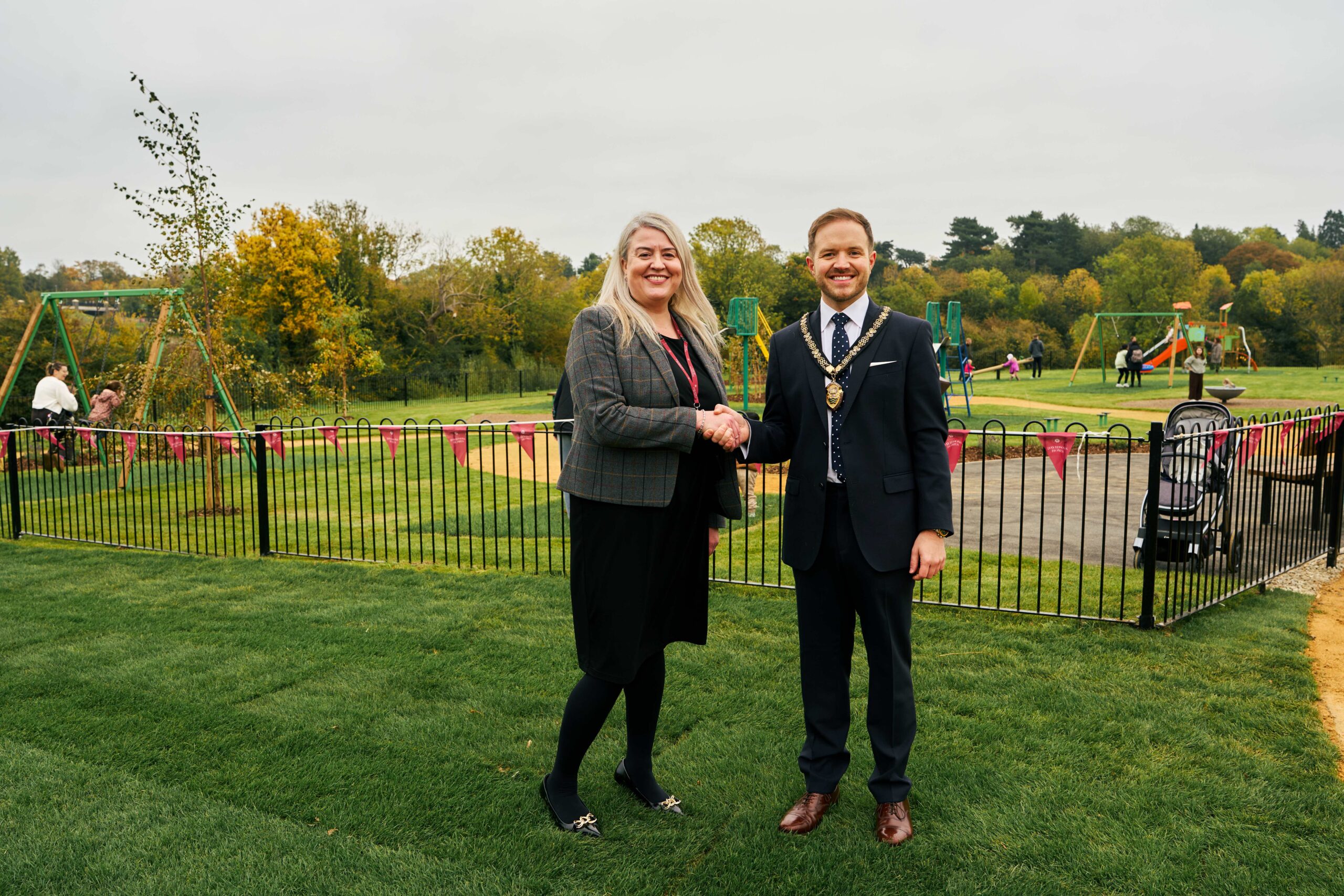 Picture of Davidsons Homes Sales Manager Rebecca Bygrave and Councillor Buddy Anderson