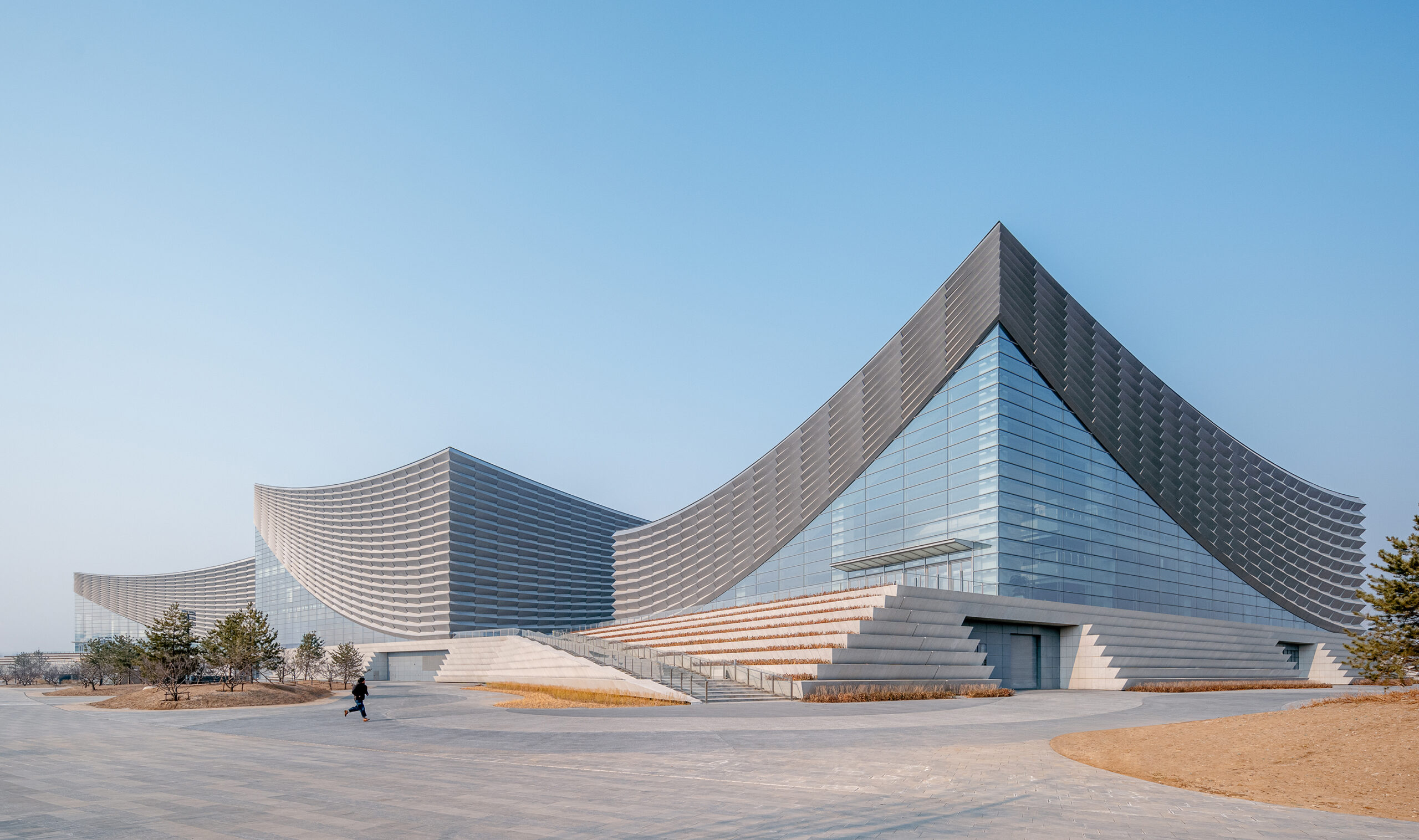 A long shot of the Bidi Bidi Performing Arts Centre