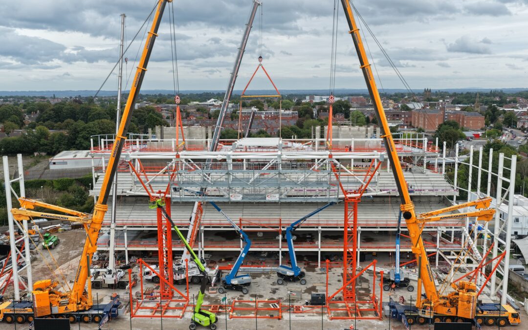 Steelwork reaches landmark milestone on Wrexham AFC’s new Kop Stand
